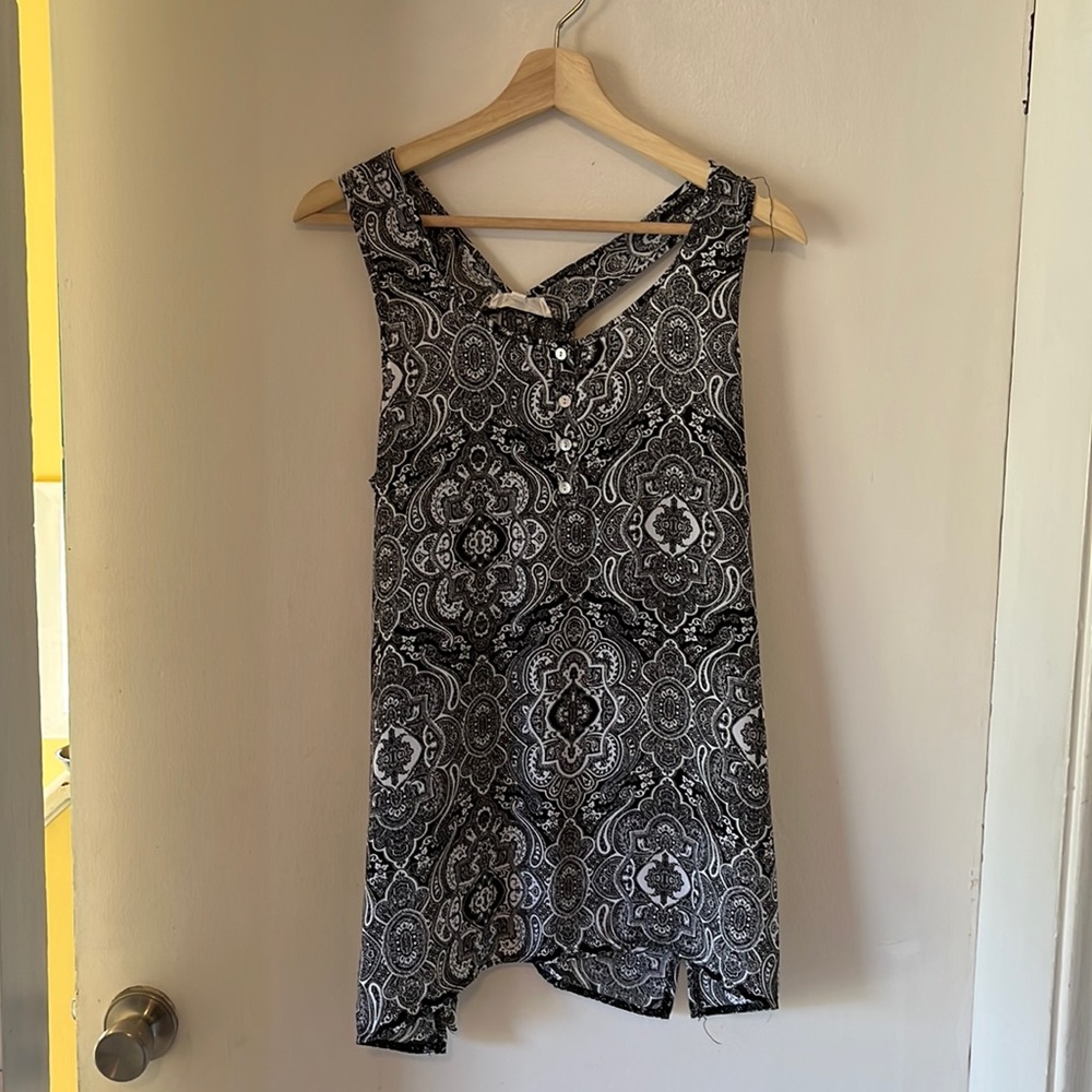 Pink Rose Pattern Tank Top